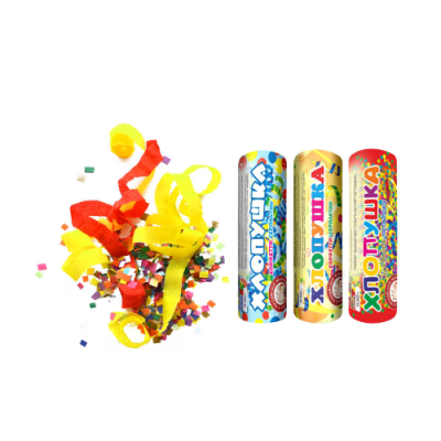 Набор ( 3конф.+3серп.) Набор хлопушек купить в Лебедяни | lebedyan.salutsklad.ru